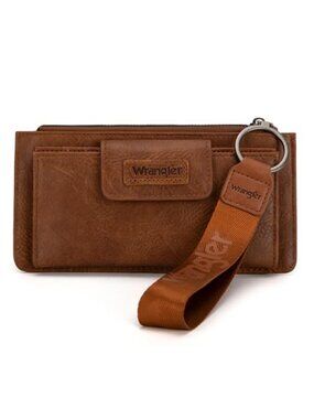 Faux Leather Wristlet Wallet Minimalist Clutch with RFID Card Cases